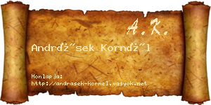 Andrásek Kornél névjegykártya
