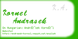 kornel andrasek business card